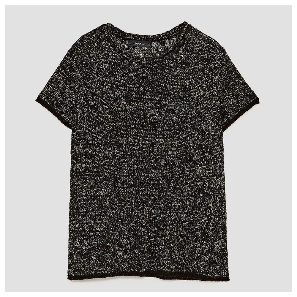 🌹NWT. Zara Black Knit Top/Sweater. Size S. - Picture 4 of 8